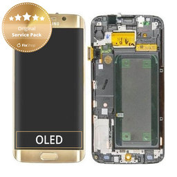 Samsung Galaxy S6 Edge G925F - LCD Display + Touch Screen + Frame (Gold Platinum) - GH97-17162C, GH97-17317C, GH97-17334C Genuine Service Pack