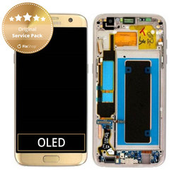 Samsung Galaxy S7 Edge G935F - LCD Display + Touch Screen + Frame (Gold) - GH97-18533C, GH97-18594C, GH97-18767C Genuine Service Pack