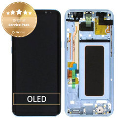 Samsung Galaxy S8 Plus G955F - LCD Display + Touch Screen + Frame (Coral Blue) - GH97-20470D, GH97-20564D, GH97-20565D Genuine Service Pack