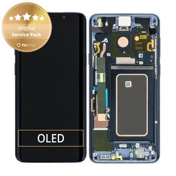 Samsung Galaxy S9 Plus G965F, G965FD - LCD Display + Touch Screen + Frame (Coral Blue) - GH97-21691D, GH97-21722D, GH97-21692D Genuine Service Pack