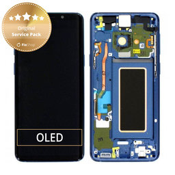 Samsung Galaxy S9 G960F - LCD Display + Touch Screen + Frame (Coral Blue) - GH97-21696D, GH97-21697D Genuine Service Pack