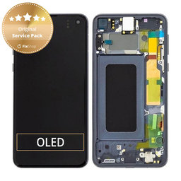 Samsung Galaxy S10e G970F - LCD Display + Touch Screen + Frame (Prism Black) - GH82-18852A, GH82-18836A Genuine Service Pack