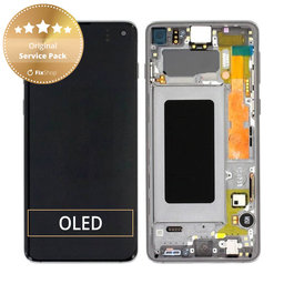 Samsung Galaxy S10 G973F - LCD Display + Touch Screen + Frame (Prism Black) - GH82-18850A, GH82-18835A, GH82-18860A Genuine Service Pack