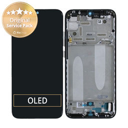 Xiaomi Mi A3 - LCD Display + Touch Screen + Frame (Black) - 5606101260B6 Genuine Service Pack