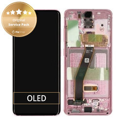 Samsung Galaxy S20 G980F - LCD Display + Touch Screen + Frame (Cloud Pink) - GH82-22123C, GH82-22131C, GH82-31432C, GH82-31433C Genuine Service Pack