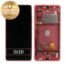 Samsung Galaxy S20 FE G780F - LCD Display + Touch Screen + Frame (Cloud Red) - GH82-24219E, GH82-31328E, GH82-31329E, GH82-24220E Genuine Service Pack