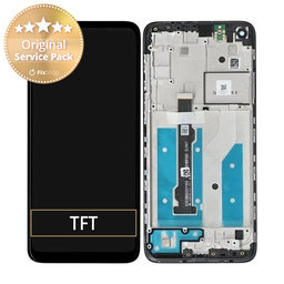 Motorola Moto G8 XT2045 - LCD Display + Touch Screen + Frame (Black) - 5D68C16383 Genuine Service Pack