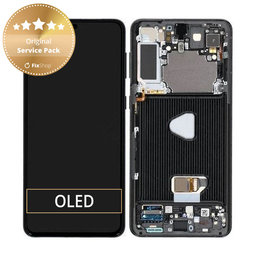 Samsung Galaxy S21 Plus G996B - LCD Display + Touchscreen + Frame (Phantom Black) - GH82-24554A, GH82-24553A, GH82-27267A Genuine Service Pack