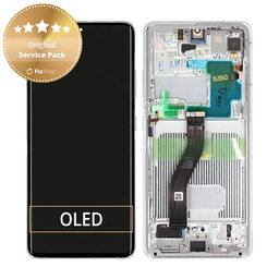 Samsung Galaxy S21 Ultra G998B - LCD Display + Touchscreen + Frame (Phantom Silver) - GH82-24589B, GH82-26035B, GH82-26036B Genuine Service Pack