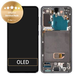 Samsung Galaxy S21 G991B - LCD Display + Touch Screen + Frame (Phantom Grey) - GH82-24544A, GH82-24545A, GH82-27255A Genuine Service Pack