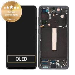 Samsung Galaxy S21 FE G990B - LCD Display + Touch Screen + Frame (Graphite) - GH82-26414A, GH82-26420A, GH82-26590A Genuine Service Pack