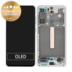 Samsung Galaxy S21 FE G990B - LCD Display + Touch Screen + Frame (White) - GH82-26414B, GH82-26420B, GH82-26590B Genuine Service Pack