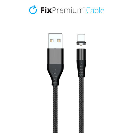 FixPremium - Lightning / USB Magnetic Cable (1m), black