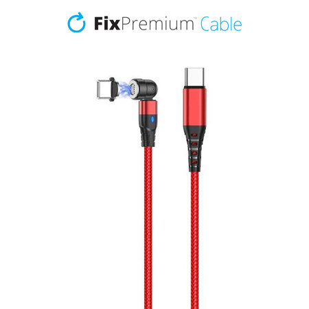 FixPremium - USB-C / USB-C Magnetic Cable (1m), red