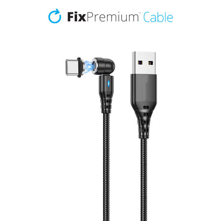 FixPremium - USB-C / USB Magnetic Cable (1m), black