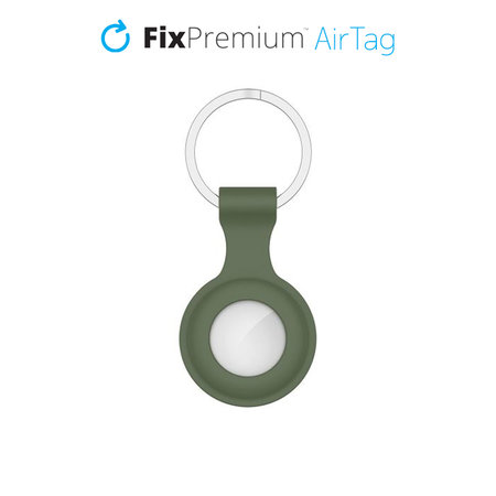 FixPremium - Silicone Keychain for AirTag, dark green