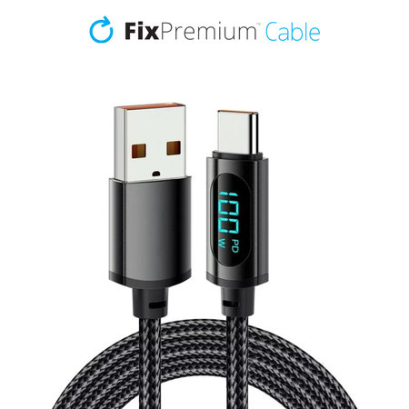 FixPremium - USB-C / USB Cable with Function Power Delivery (1m), black