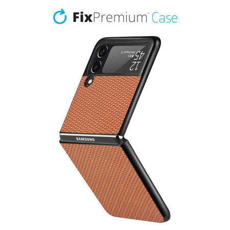 FixPremium - Case Carbon for Samsung Galaxy Z Flip 4, brown