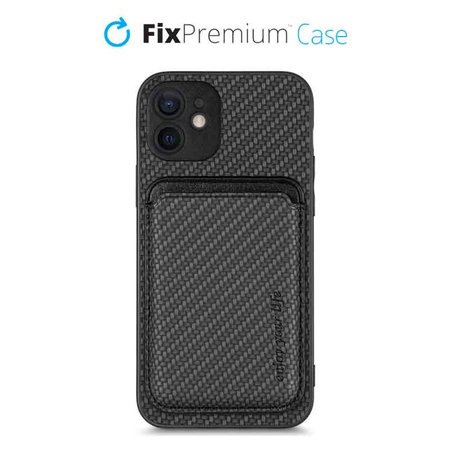 FixPremium - Case Carbon s MagSafe Wallet for iPhone 12 mini, black