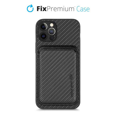 FixPremium - Case Carbon s MagSafe Wallet for iPhone 12 Pro Max, black