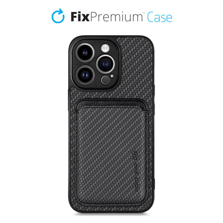 FixPremium - Case Carbon s MagSafe Wallet for iPhone 13 Pro, black