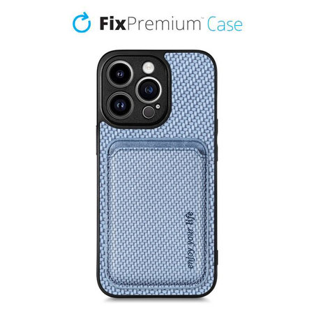 FixPremium - Case Carbon s MagSafe Wallet for iPhone 13 Pro, blue