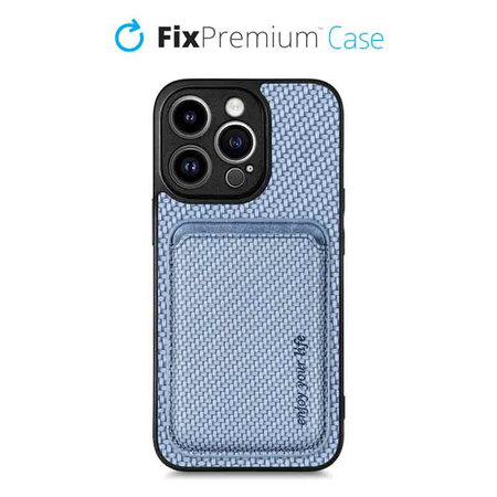 FixPremium - Case Carbon s MagSafe Wallet for iPhone 13 Pro Max, blue