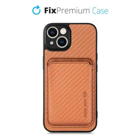 FixPremium - Case Carbon s MagSafe Wallet for iPhone 13 mini, brown