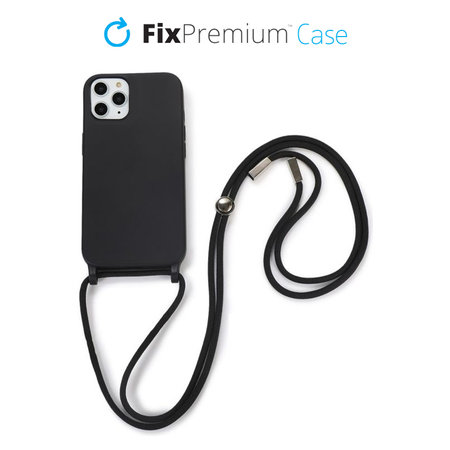 FixPremium - Silicon Case with String for iPhone 11 Pro, black