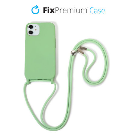 FixPremium - Silicon Case with String for iPhone 11, green