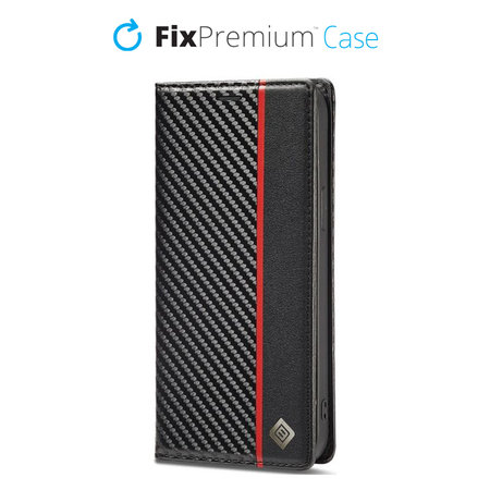 FixPremium - Case Carbon Wallet for Xiaomi Redmi Note 11 Pro, black