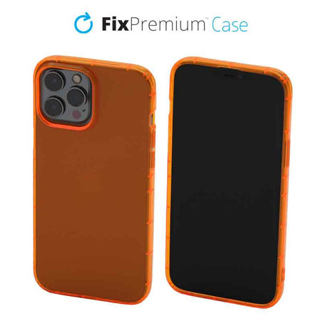 FixPremium - Case Clear for iPhone 13 Pro Max, orange