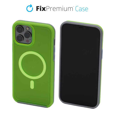 FixPremium - Case Clear withMagSafe for iPhone 12 Pro Max, neon green