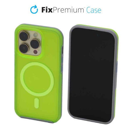 FixPremium - Case Clear withMagSafe for iPhone 14 Pro, neon green