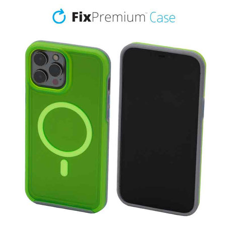 FixPremium - Case Clear withMagSafe for iPhone 14 Pro Max, neon green