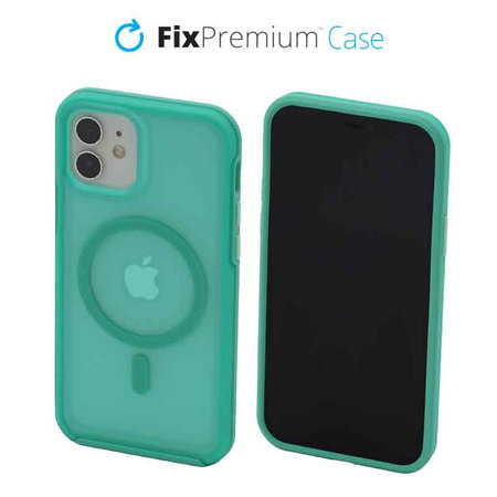 FixPremium - Case Clear withMagSafe for iPhone 12 & 12 Pro, mint blue