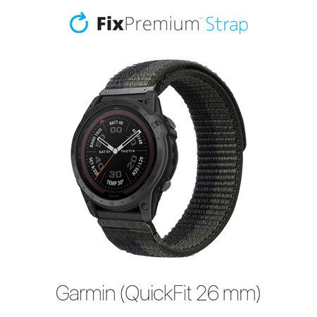 FixPremium - Nylon Strap for Garmin (QuickFit 26mm), grey