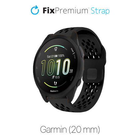 FixPremium - Universal Silicone Strap for Garmin (20mm), black