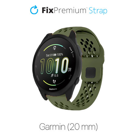 FixPremium - Universal Silicone Strap for Garmin (20mm), green