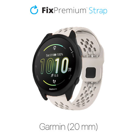 FixPremium - Universal Silicone Strap for Garmin (20mm), white