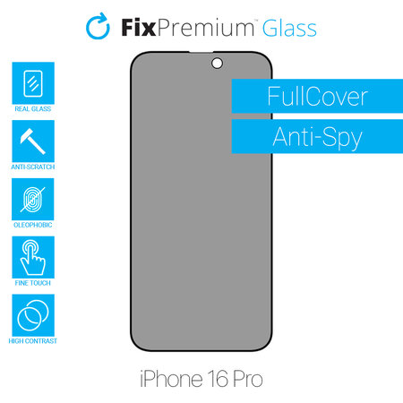 FixPremium Privacy Anti-Spy Glass - Tempered Glass for iPhone 16 Pro