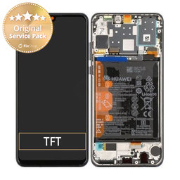 Huawei P30 Lite - LCD Display + Touch Screen + Frame + Battery (Midnight Black) - 02352RPW Genuine Service Pack