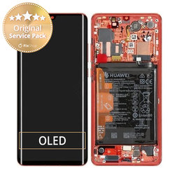 Huawei P30 Pro - LCD Display + Touch Screen + Frame + Battery (Amber Sunrise) - 02352PGK Genuine Service Pack