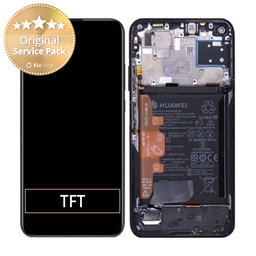 Huawei P40 lite - LCD Display + Touch Screen + Frame + Battery (Midnight Black) - 02353KFU Genuine Service Pack