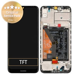 Huawei Y6s - LCD Display + Touch Screen + Frame + Battery (Starry Black) - 02353JJV Genuine Service Pack