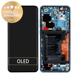 Huawei P40 Pro - LCD Display + Touch Screen + Frame + Battery + Fingerprint Sensor (Deep Sea Blue) - 02353PJJ Genuine Service Pack