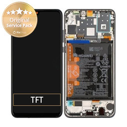 Huawei P30 Lite 2020 - LCD Display + Touch Screen + Frame + Battery (Midnight Black) - 02353FPX, 02353DQU Genuine Service Pack