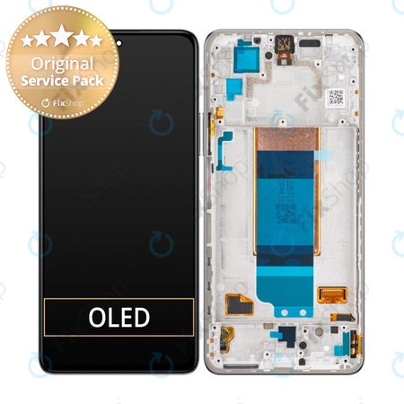 Xiaomi Poco F4 5G 22021211RG, 22021211RI - LCD Display + Touch Screen + Frame (Moonlight Silver) - 56000KL11R00 Genuine Service Pack