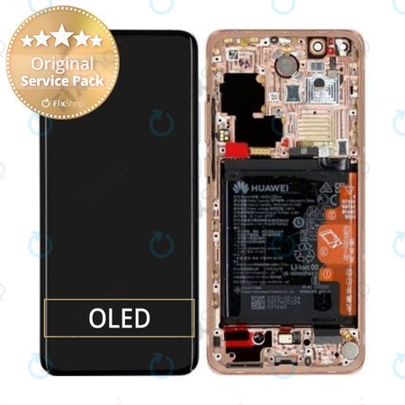 Huawei P40 Pro - LCD Display + Touch Screen + Frame + Battery + Fingerprint Sensor (Blush Gold) - 02353PJL Genuine Service Pack