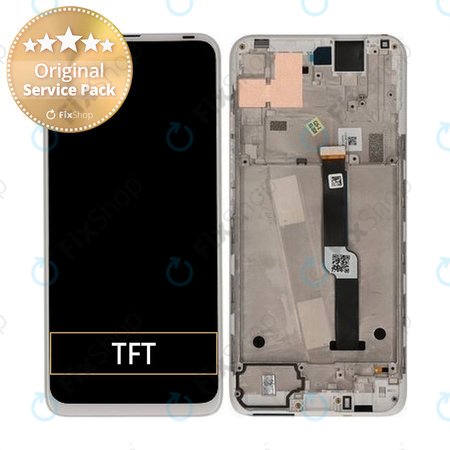 Motorola One Fusion Plus - LCD Display + Touch Screen + Frame (Moonlight White) - 5D68C16858 Genuine Service Pack